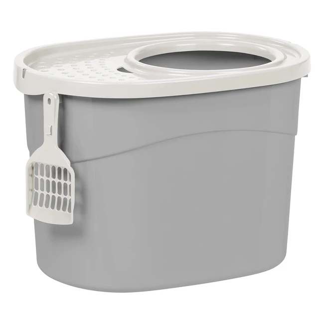 Iris Ohyama Katzenklo mit Deckel und Zugang von oben inklusive Schaufel und bel