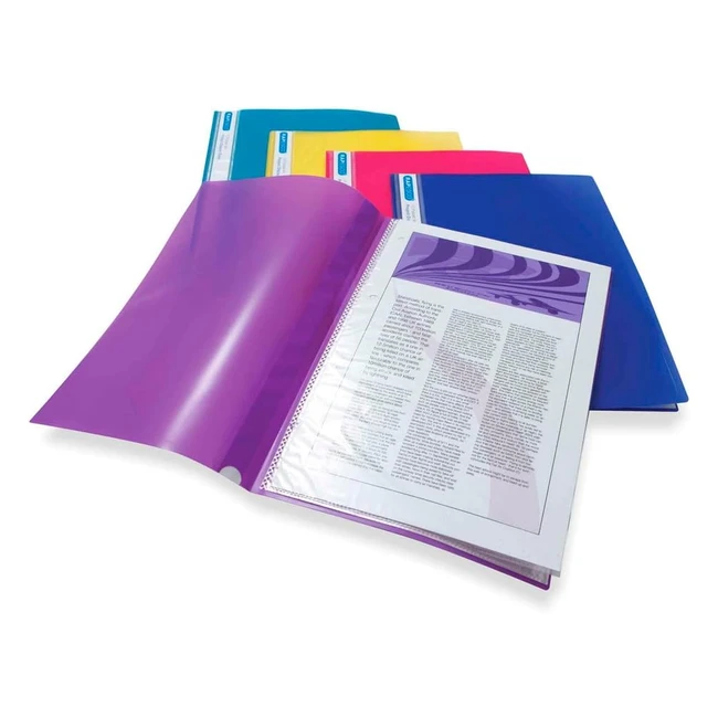 Rapesco 0919 A4 Project Presentation Display Book - 20 Pockets - Assorted Bright Colors - Pack of 10