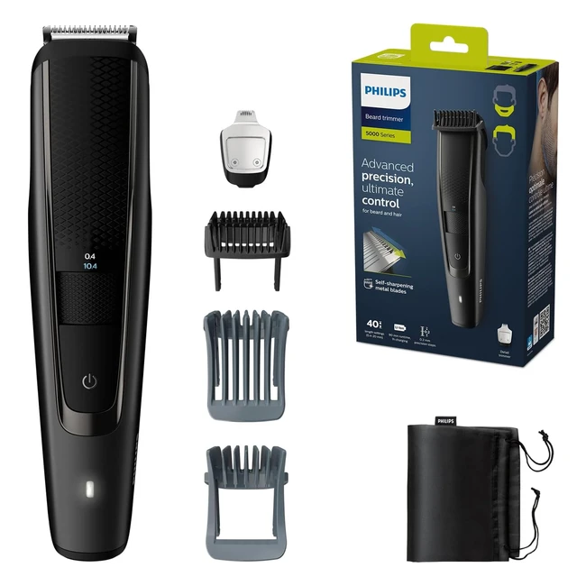 Philips Barttrimmer S5000 - Elektrischer Barttrimmer für Männer, Kammaufsätze, Lift & Trim Pro System, 40 einstellbare Schnittlängen