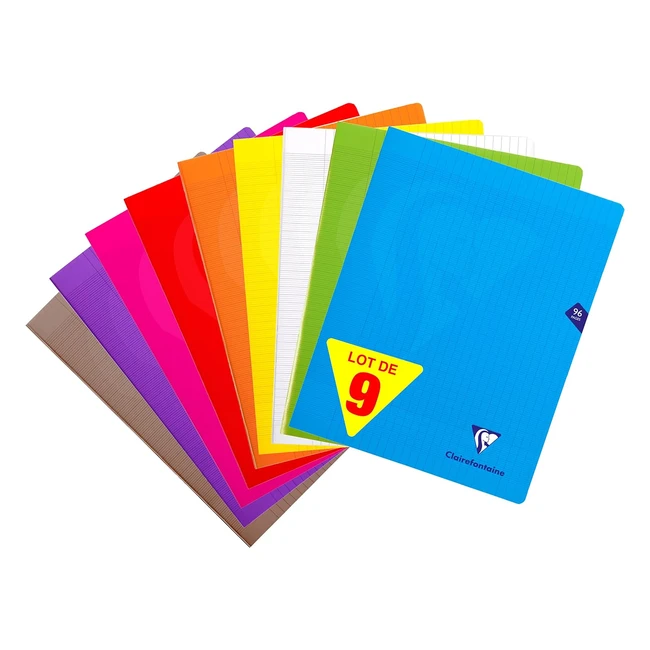 Clairefontaine 299361AMZC - Confezione 9 Quaderni Punto Metallico Mimesys 24x32cm 96 Pagine Quadretti Grandi 90g