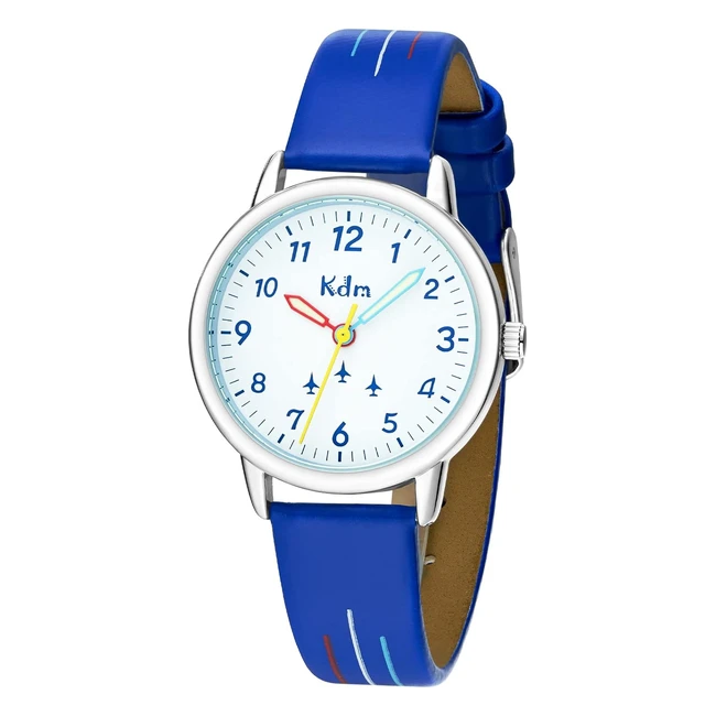 KDM Kids Watch - Luminous Time Teacher - Ages 3-12 - Waterproof - Quartz - Boys Girls