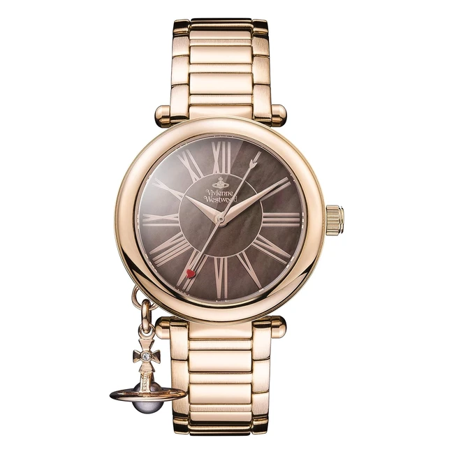 Vivienne Westwood Mother Orb Ladies Quartz Watch - Brown MOP Dial - Rose Gold Stainless Steel Bracelet - VV006PBRRS