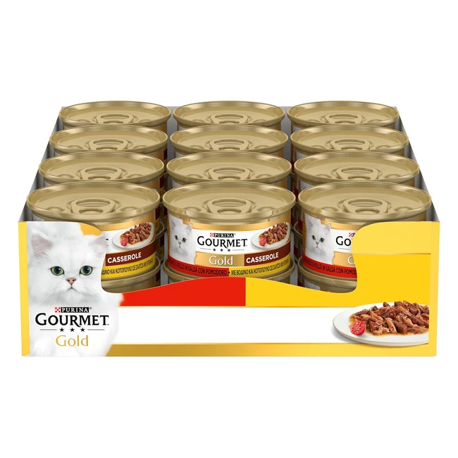 Purina Gourmet Gold Casserole Umido Gatti - Manzo e Pollo in Salsa - 24 Lattine 