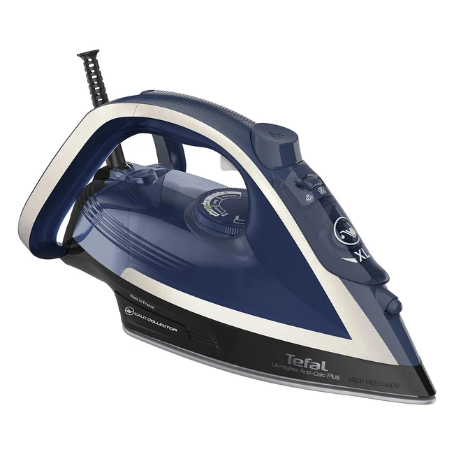Tefal FV6846 Ultragliss Plus Dampfbügeleisen 2800 Watt - Antikalk-System, abnehmbarer Kalksammler, 50 g/min kontinuierlicher Dampfausstoß, 260 g/min Dampfstoß, automatische Abschaltung, blau/weiß