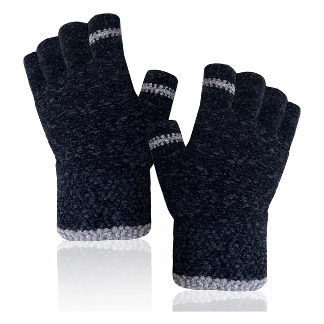 Gants sans doigts mitaines hiver femme - Douces et moelleuses - Taille unique