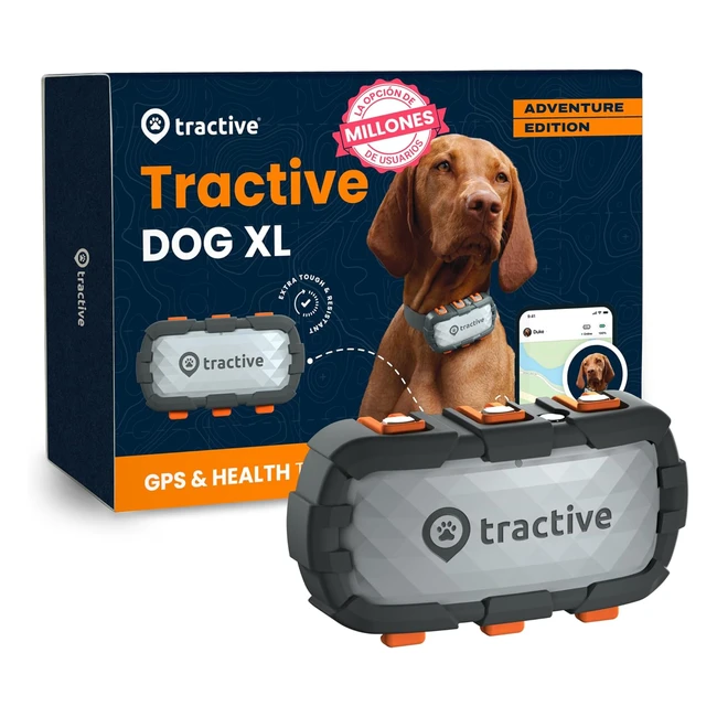 Tractive GPS Perros XL Adventure - Ultrarresistente y a prueba de mordiscos - Hasta 1 mes de batería - Líder de mercado