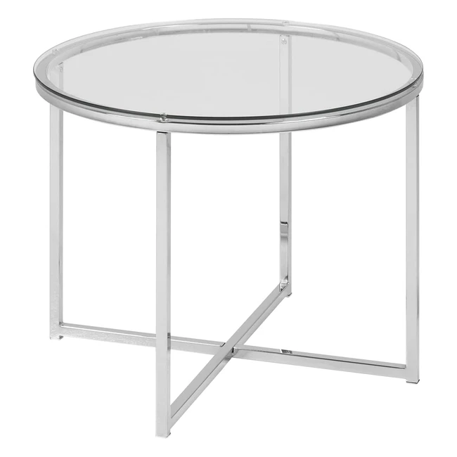 Mesa Auxiliar AC Design de Vidrio y Metal 55x55x45 cm