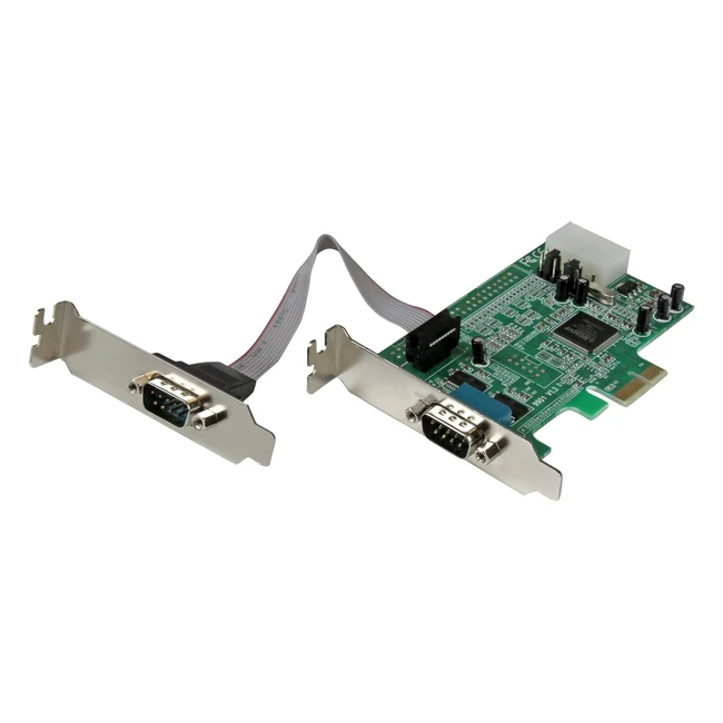 Startechcom 2 Port Low Profile Native RS232 PCIe Serial Card - Highspeed UART - 