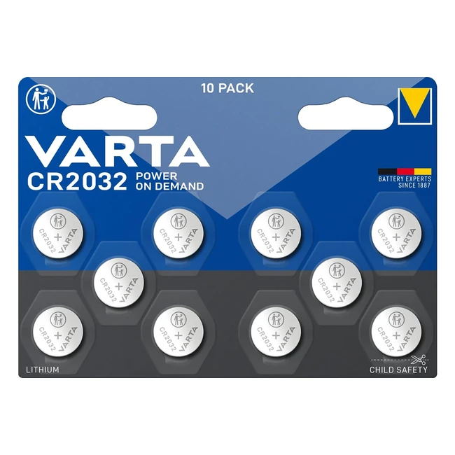Varta Power on Demand CR2032 Lithium Knopfzellen 3V 10er Pack - Smart, flexibel, leistungsstark