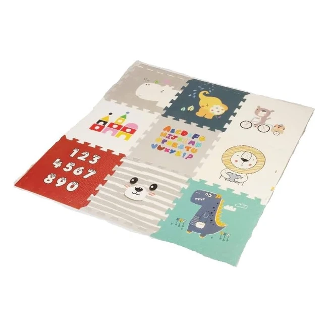 Alfombra Puzzle Star iBaby para Bebés - Espesor 15cm - Antideslizante - Reversible - Impermeable - Portátil - 165x165x15cm