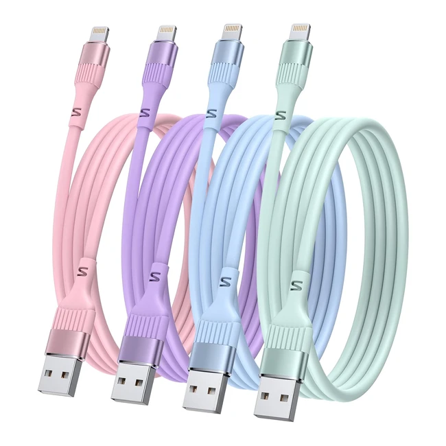 Ankoda iPhone Charger Cable - MFI Certified Fast Charging Cable - Compatible with iPhone 14 13 12 - 3ft/1m - TPE USB to Lightning Cable