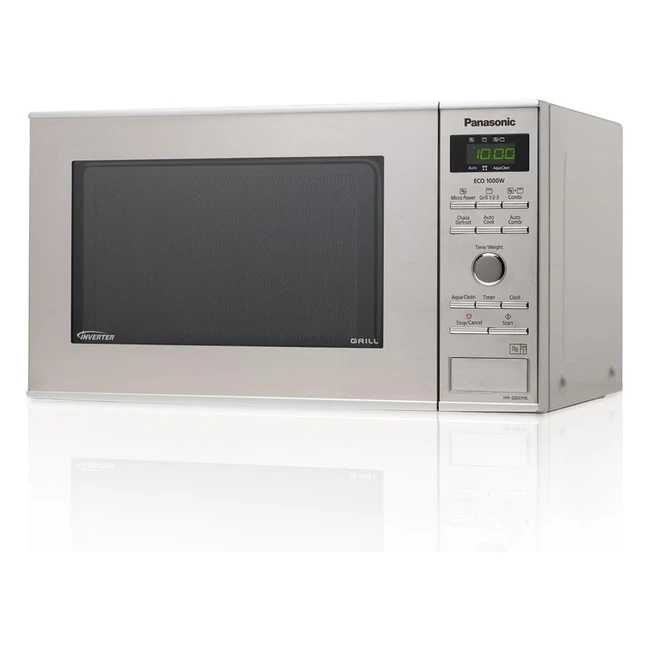 Panasonic NNGD37HSGTG Mikrowelle mit Grill 1000 Watt Inverter Mikrowelle 23 Liter Edelstahl Schwarz