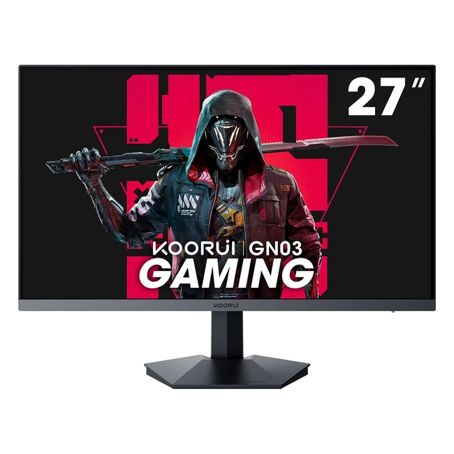 Monitor Gaming Koorui 27 Pollici QHD 144Hz 1ms - Alta Definizione, Ampia Area di Visualizzazione, Gioco Senza Ritardi