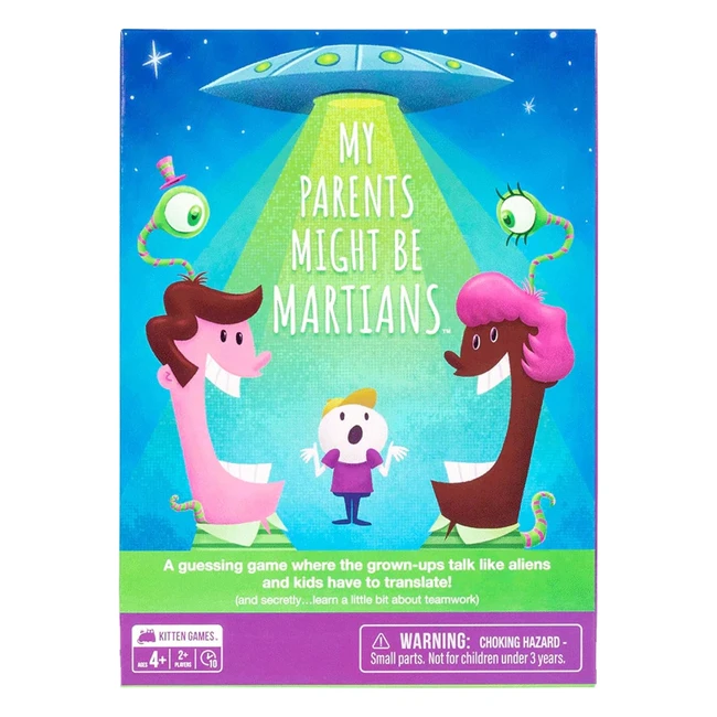 Exploding Kittens My Parents Might Be Martians Family Card Game with Timer and Megaphone