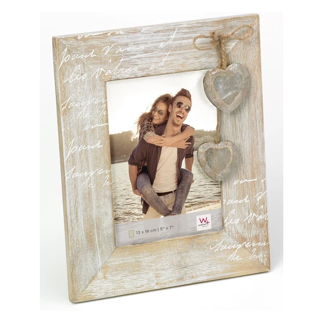 Cadre photo Walther Design marron 13x18 cm - Le Coeur - QH318P