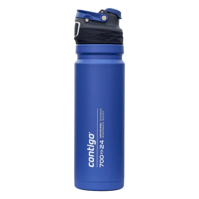 Contigo Free Flow Stainless Steel Drinks Bottle - 100% Leakproof, Keeps Drinks Cold for up to 29 Hours - 700ml