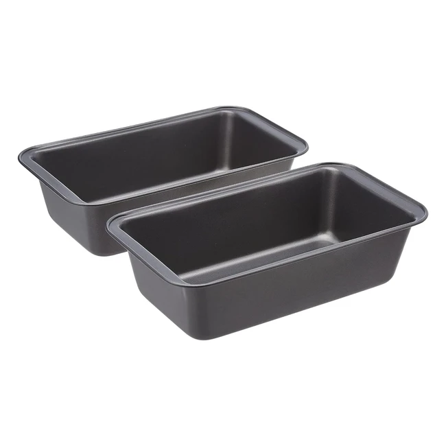Nonstick Rectangular Bread Pan - 2 Pack - Amazon Basics - Quick  Even Heat Dist