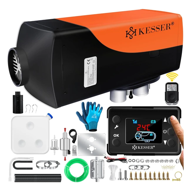 Kesser Standheizung 8kW für Diesel mit LCD-Display und Fernbedienung - Auto, Wohnmobil, LKW - Timer & Thermostat