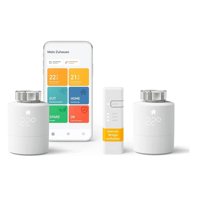 tado Smartes Heizkrperthermostat - WiFi Starter Kit V3 inkl 2x Thermostat - E