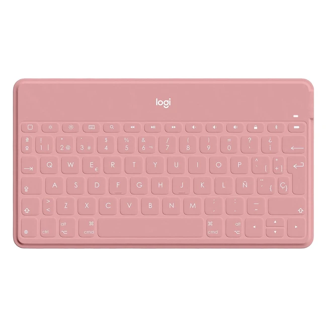 Teclado Logitech KeystoGo Bluetooth para iPhone iPad Apple TV - QWERTY Español - Rosa