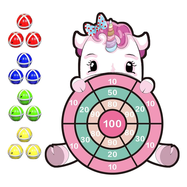 Giochi Bambini Freccette Bersaglio Unicorno 76 cm - Giocattolo per Bambini 3-10