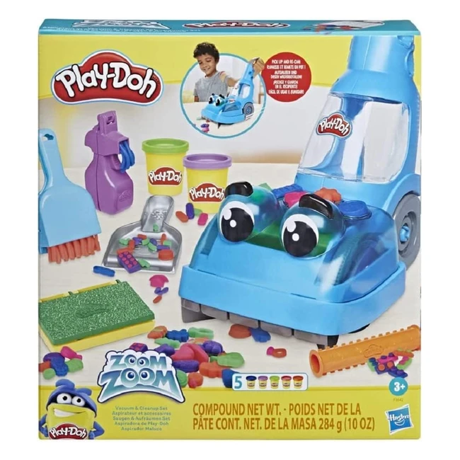 Play-Doh Zoom Zoom Krumelsauger Set mit 5 Farben - Jetzt aufrumen und Spa ha