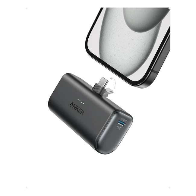 Anker Nano Powerbank 5000mAh 225W USB-C-Konnektor für iPhone, Samsung, Huawei - Schwarz
