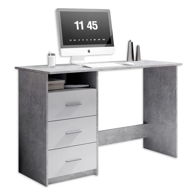 Escritorio Stella Trading Adritico Adria con Cajones - Madera de Ingeniería - Blanco - 120 x 76 x 50 cm