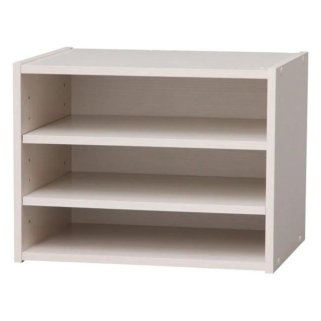 IRIS Ohyama Small Storage Unit Bedside Table 3 Shelves Adjustable - STB400T