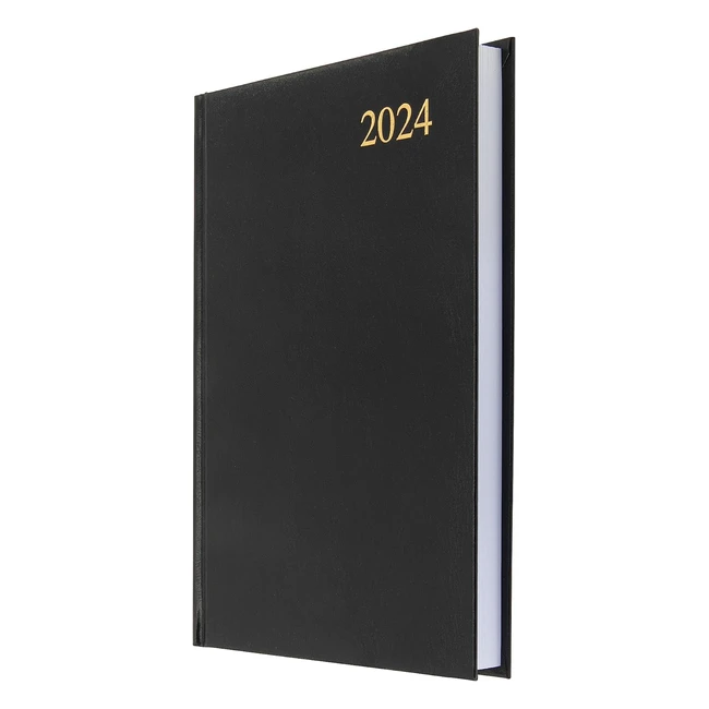 Collins Debden Essential A5 Diary 2024 - Daily Planner, 2024 Page-a-Day Journal - Business, Office, Academic, and Personal Use - A5 Size, Black
