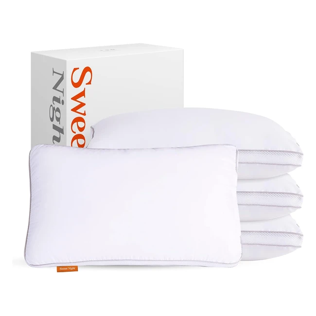 Sweetnight Firm Pillows 4 Pack - Hotel Quality, Hypoallergenic, Ultra-Soft, Fluffy - 48 x 74 cm