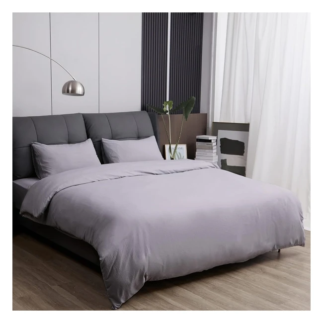 Sweetnight 2 Pcs Single Duvet Cover Sets - Soft Brushed Microfiber - Easy Care - Dark Gray