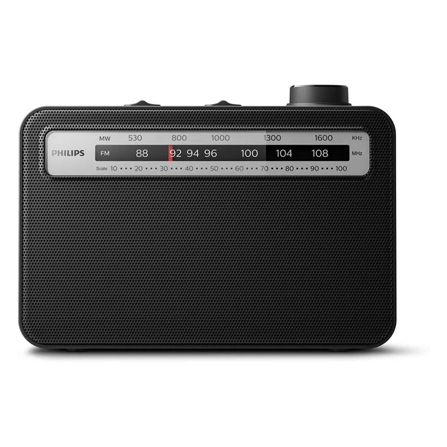 Radio Porttil Phillips TAR250612 - FMMW Analgica - Diseo Clsico Negro