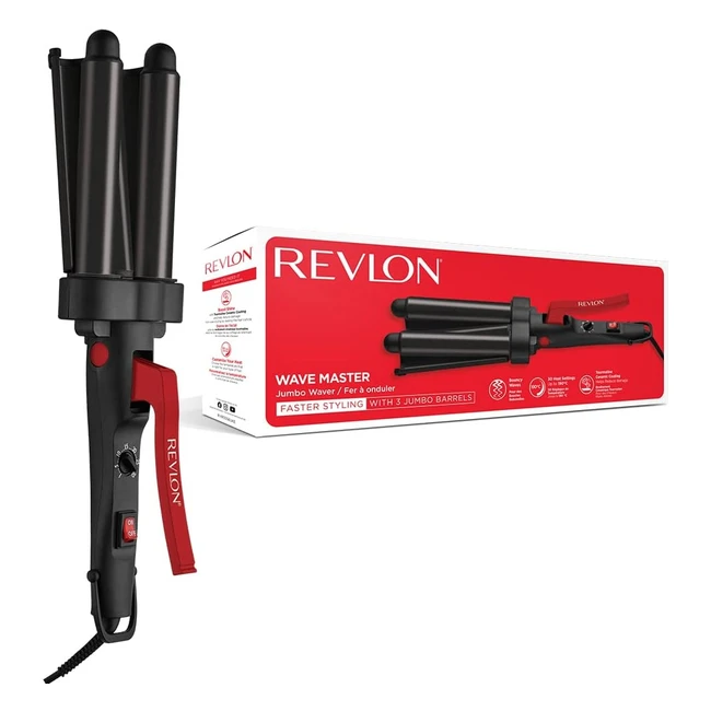 Revlon Haarstyler Wave Master RVIR3056UKE - Jumbo Welleneisen mit Tourmaline-Keramikbeschichtung und 30 Temperatureinstellungen