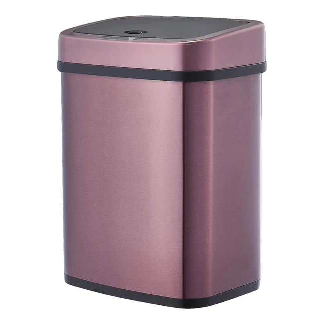 Amazon Basics Abfalleimer Edelstahl 12L - Automatisch, Fingerabdruckfest