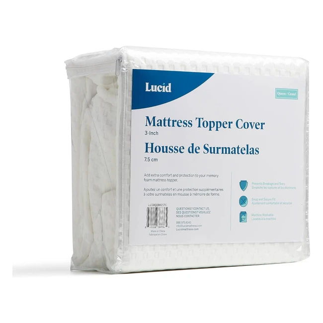 Funda Lucid para Sobrecolchón - Material Suave y Transpirable - Antideslizante - Lavable a Máquina - 135x190 cm