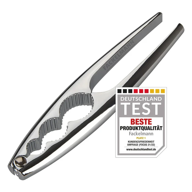 Fackelmann Nussknacker - Hochwertiger Zinkdruckguss Robust Silber 17cm