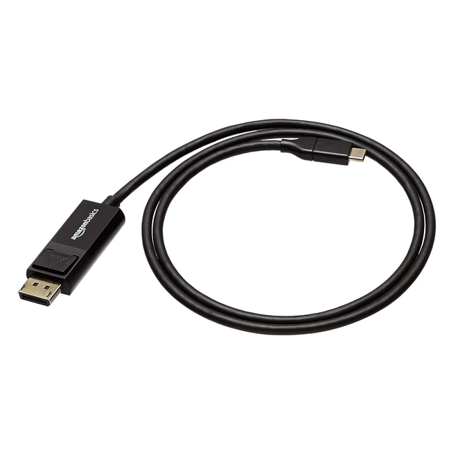 AmazonBasics 0.9m USB-C zu DisplayPort bidirektionales Kabel Schwarz - 4K Auflösung, Plug & Play