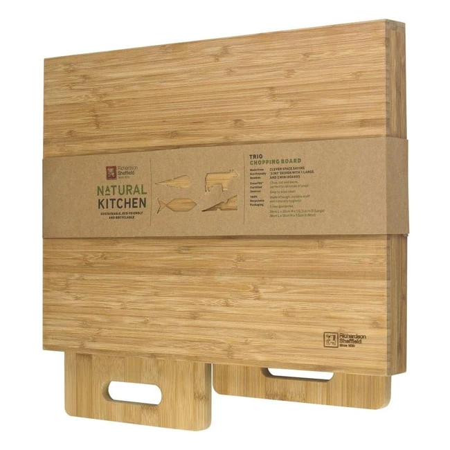 Richardson Sheffield Trio Bamboo Chopping Board - Durable Easy to Clean Premiu