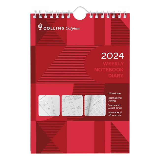 Collins Debden Colplan 2024 Diary - Weekly Spiral Planner Notebook - Business Planner and Organiser - January to December 2024 - 6024 Red