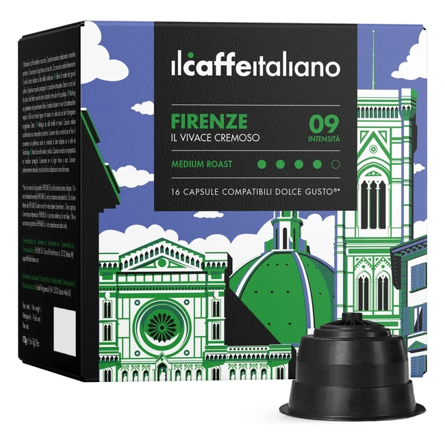 Frhome Caffè Italiano Compatibili Dolce Gusto 96 Capsule - Miscela Firenze Intensità 9