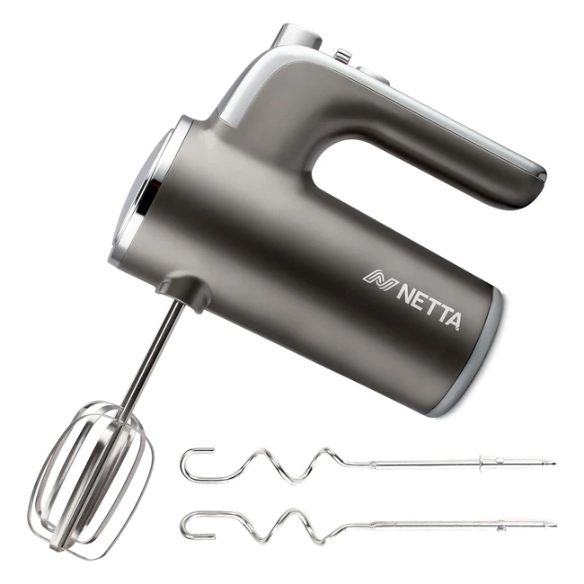 Netta Hand Mixer - Electric Handheld Whisk 400W - 5 Speed - Turbo - Stainless St