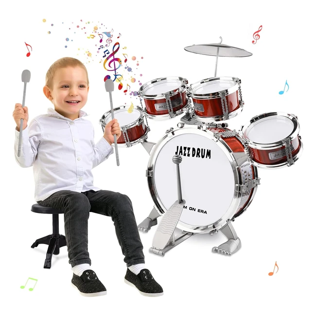 Batera M Zimoon para nios - Kit de tambor jazz junior con 5 tambores y tabur