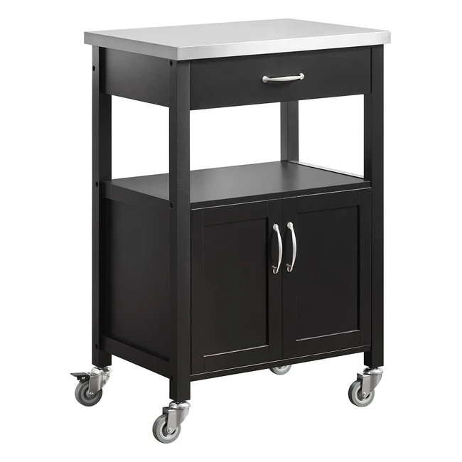 Desserte de cuisine roulante Sobuy FKW22SCH - Meuble de rangement avec plateau en acier inox - L60xH91xP445cm