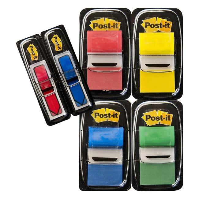 Marcadores adhesivos Post-it medianos paquete de 4 - Amarillo Rojo Verde Azu