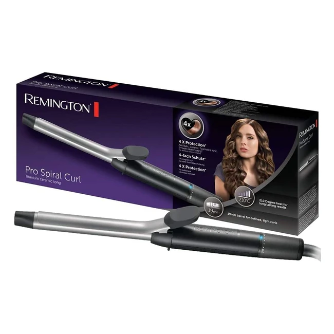 Remington Lockenstab 19mm Pro Spiral Curl - 4-facher Schutz antistatische Keram