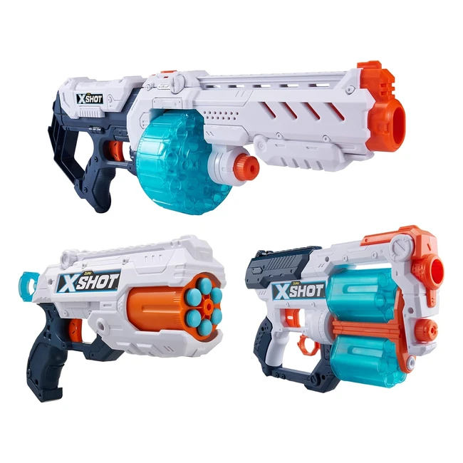 Pack de 3 pistolets turbo fire X-Shot Excel Rainbocorns Zuru