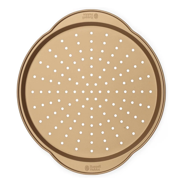 Russell Hobbs RH02338GEU7 Pizza Tray - Nonstick Round Oven Pan - Carbon Steel - Perforated Baking Tin - Opulence Collection - 37 cm