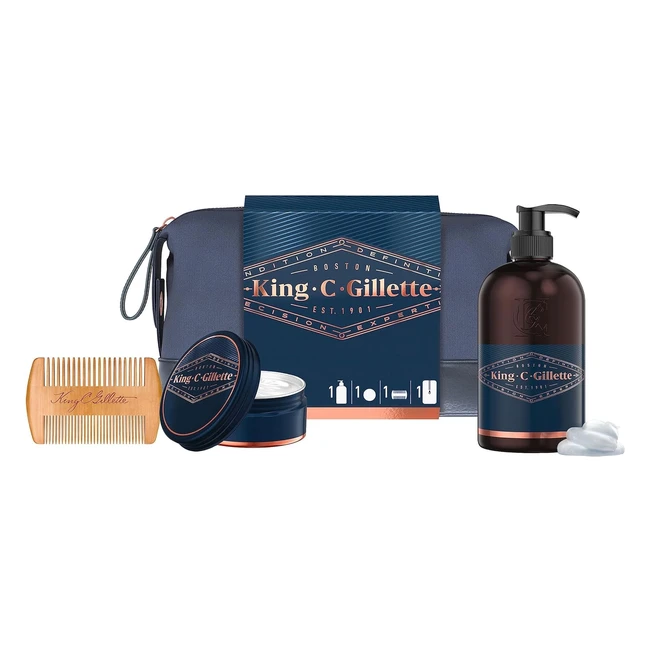 King C Gillette Geschenkset - Beard Essentials Bag 350ml Waschgel fr Bart und