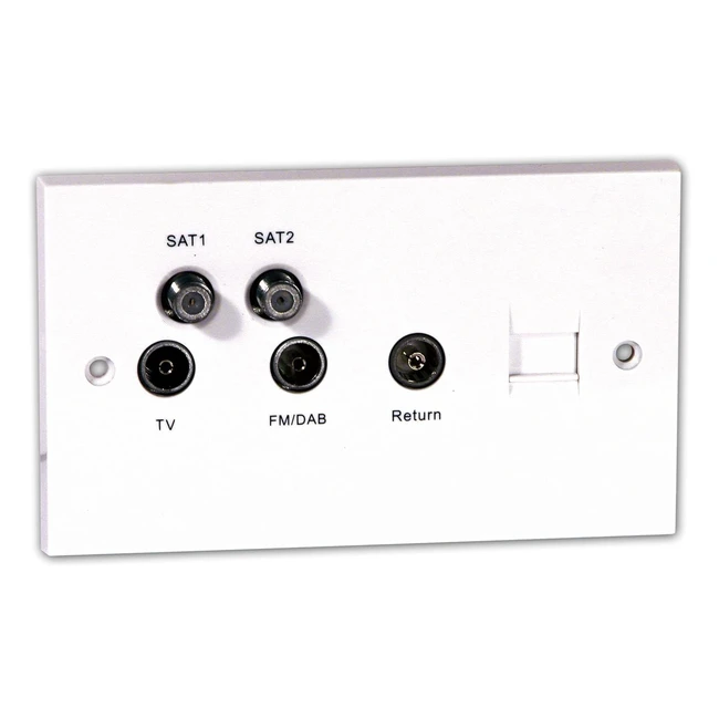 Labgear PSW351T Quadplex Face Plate - White  Easy Cable Connections